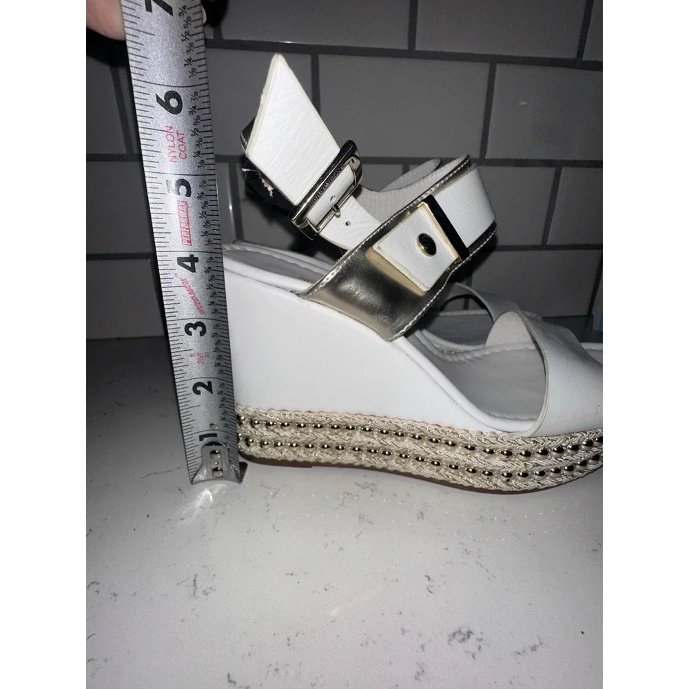 Nero Giardini Womens Chain Ankle Strap Platform Wedge Sandal Size 37